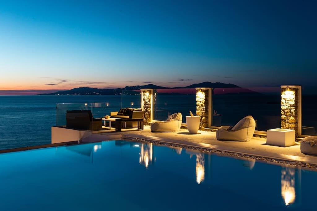 Mykonos Sea View Luxury Villa By Calypso Sunset Villas Mykonos Town Esterno foto