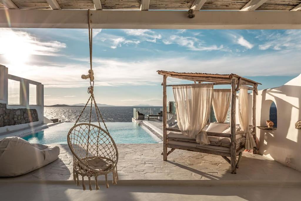 Mykonos Sea View Luxury Villa By Calypso Sunset Villas Mykonos Town Esterno foto