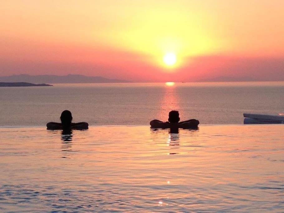 Mykonos Sea View Luxury Villa By Calypso Sunset Villas Mykonos Town Esterno foto