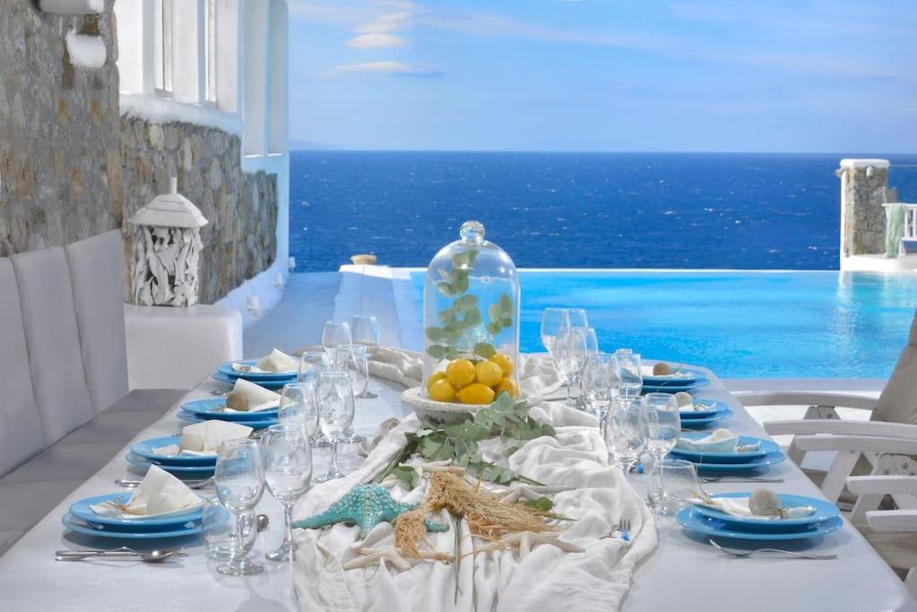 Mykonos Sea View Luxury Villa By Calypso Sunset Villas Mykonos Town Esterno foto