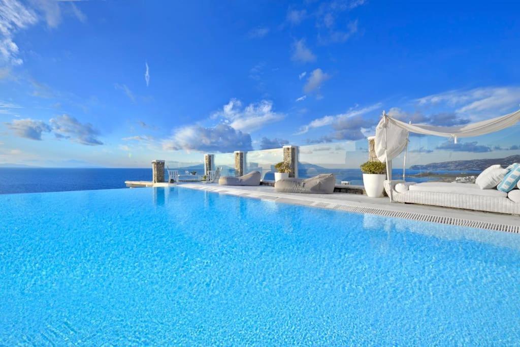 Mykonos Sea View Luxury Villa By Calypso Sunset Villas Mykonos Town Esterno foto