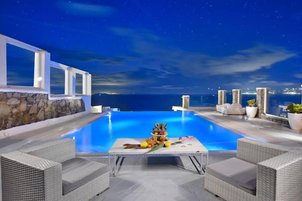 Mykonos Sea View Luxury Villa By Calypso Sunset Villas Mykonos Town Esterno foto