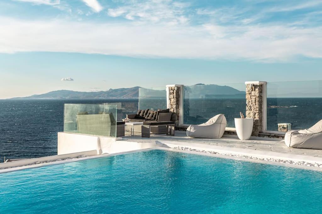 Mykonos Sea View Luxury Villa By Calypso Sunset Villas Mykonos Town Esterno foto