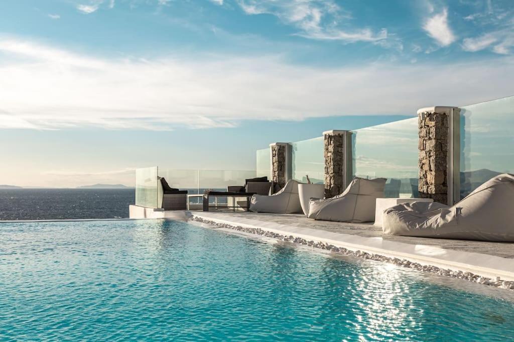 Mykonos Sea View Luxury Villa By Calypso Sunset Villas Mykonos Town Esterno foto